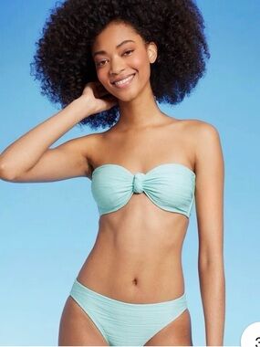 NEW ✨Shade & Shore Mint Twist Strapless Bikini Set. Size 34D & M
